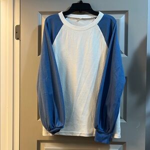 Blue and White Women's Blouse